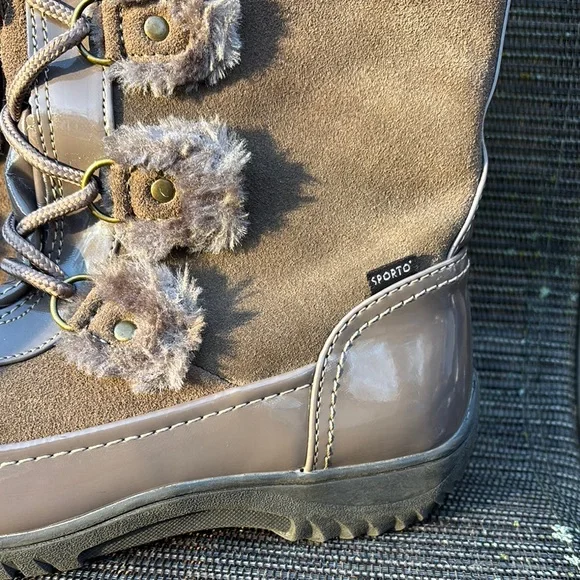 Sporto Brown Fur-Trim Winter Boots - Picture 5 of 16